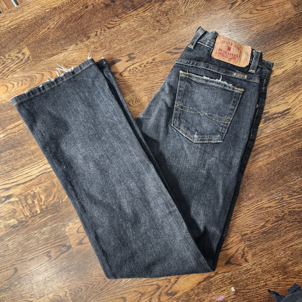 Lucky Brand Dungarees Long Leg Straight Leg Women's Black Denim‎ Jeans Size 29